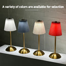Axyaa Pleated Table Lamp: Rechargeable Cordless Nightstand Desk Lamp for Home Office