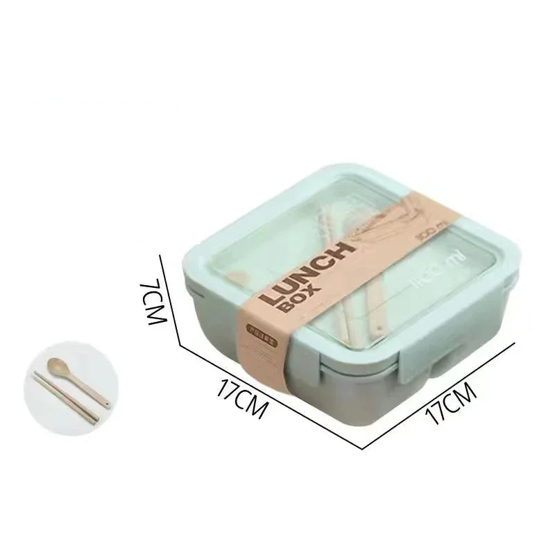 Axyaa Wheat Straw Lunch Box with Lid - Portable Bento Box for Students