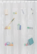 Axyaa 9-Pocket Bath Organizer & PEVA Shower Curtain Liner for Water-Resistant Storage
