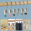 Axyaa Stainless Steel Clothespins Laundry Pegs With Hook - 5pc Organize Wardrobe