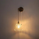 Axyaa Flower Glass LED Wall Sconce Pull Chain Switch Nordic Modern Light