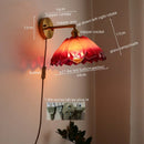 Axyaa Vintage Copper Glass Wall Sconce Indoor Bedside Light Fixture