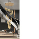 Axyaa Crystal Chandelier Stair Pendant Lamp Living Room Interior Lighting