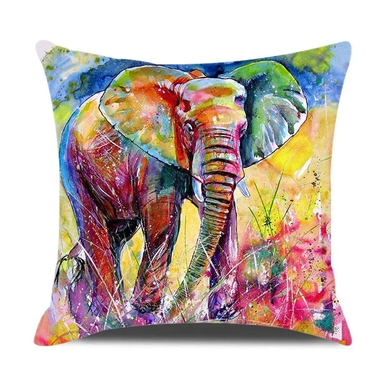Axyaa Cartoon Animals Portrait Cushion Cover 45x45cm