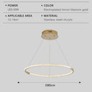 Axyaa Stainless Steel LED Pendant Light with Remote Control Dimming - Modern Circular Design