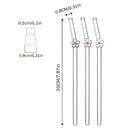Colorful Glass Flower Straws for Tea Juice Milkshake by Axyaa-A Pack of 6