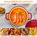 Axyaa 5L Cast Iron Dutch Oven with Stainless Steel Lid, 3 Color Options
