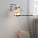Axyaa Iron Wood LED Wall Light with Pull Chain Switch & White Glass Rotation