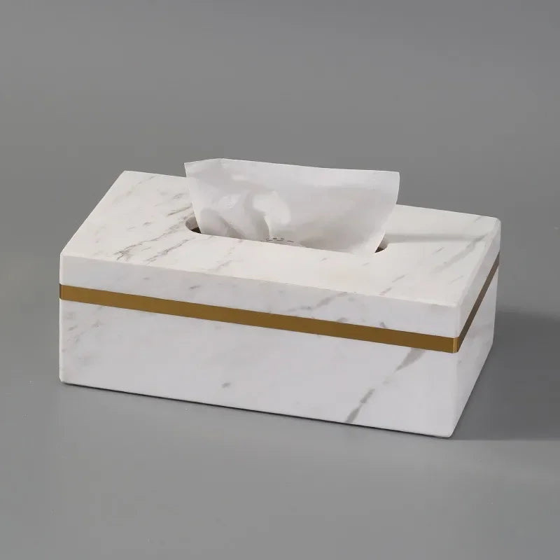 Axya Marble Tissue Box - Nordic Modern Light Luxury Home Hotel Decor Craft