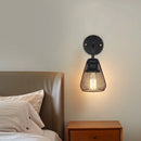 Axyaa Retro Industrial Wall Lights with LED Fixture, Wrought Iron Wind Net Shade for Home and Restaurant