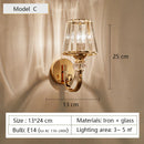 Axyaa Modern Crystal Wall Lamp LED Bedroom Bedside Light Nordic Design