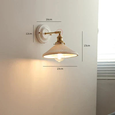 Axyaa White Ceramic Wall Lamp Modern Nordic Japanese Style LED Lighting