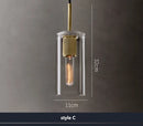 Axyaa Gold Metal Chandelier Lighting Clear Glass Pendant LED Hanging Lamp