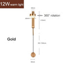 Axyaa LED Wall Lamps: Modern Rotating Dimmer Reading Lights for Bedroom or Living Room