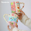 Axya 500ml Ceramic Milk Mug Teenage Girl Coffee Mug Breakfast Cup Home Cookware Gift