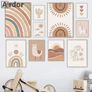 Axyaa Nursery Decor Wall Art Poster, Unicorn Cactus Canvas Print