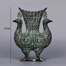 Axyaa Antique Bronze Decor Cow Rabbit Peacock Dragon Phoenix Vase Statues & Cups