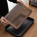Axyaa Bamboo Tea Tray with Drainage, Modern Design, Small Size for Home and Hotel