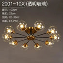 Axyaa Modern Glass Ball LED Chandelier for Living Dining Bedroom Décor