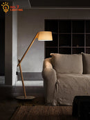 Axyaa Solid Wood LED Floor Lamp for Living Room Bedroom Study Tea House