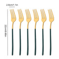 Axyaa 6Pcs Dinner Fork Set Stainless Steel Silverware Cutlery Mirror Flatware