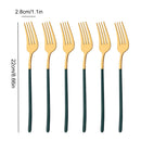 Axyaa 6Pcs Dinner Fork Set Stainless Steel Silverware Cutlery Mirror Flatware
