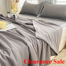 Axyaa Cool Silk Summer Quilt - Solid Color Machine Washable Thin Quilt