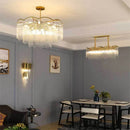 Axyaa Glass Rod Crystal Chandelier Gold Pendant Luxury Hanging Lamp