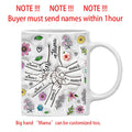 Axyaa 3D Effect Kids Names Mug with Flowers for Mother's Day Gifts