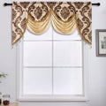 Axyaa Luxury Jacquard Floral Tassel Window Valance for Elegant Home Decor