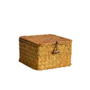 Axyaa Rattan Wicker Shelf Basket: Handwoven Rectangular Organizer for Home Storage