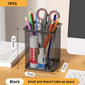 Axyaa Mesh Pencil Cup Pen Holder Black Metal Desktop Organizer