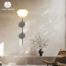 Lotus Wall Sconce by Axyaa - Vintage Art Deco White Jade Glass Wall Light