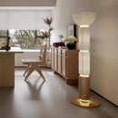 Axyaa Wooden LED Bamboo Glass Floor Lamp - Nordic Luxury Decorative Lighting