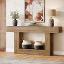 Tribesigns 63" Farmhouse Console Table - Axyaa Narrow 2-Tier Sofa Table & Entryway Furniture