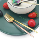 Axyaa Mini Stainless Steel Tea Cake Dessert Forks Set - 8pcs