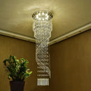 Axyaa Luxury Crystal Spiral Chandelier for Long Staircase Lighting