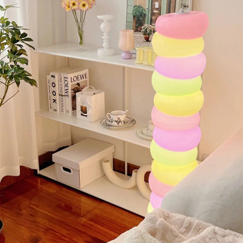 Axya Rainbow Macaron Glass Floor Lamp for Bedroom Living Room Decor