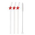 Axyaa Starfish Glass Straws - Set of 4 | Trendy Eco-Friendly Drinkware
