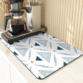 Axyaa Polygon Pattern Cup Mat Set - Absorbent Diatomaceous Earth Coasters