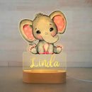 Axyaa Custom Name Children's Animal Night Light - Personalized Acrylic Lamp