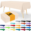 Axyaa Waterproof Vinyl Tablecloth 6 Pack 54x108In Disposable Plastic Table Covers