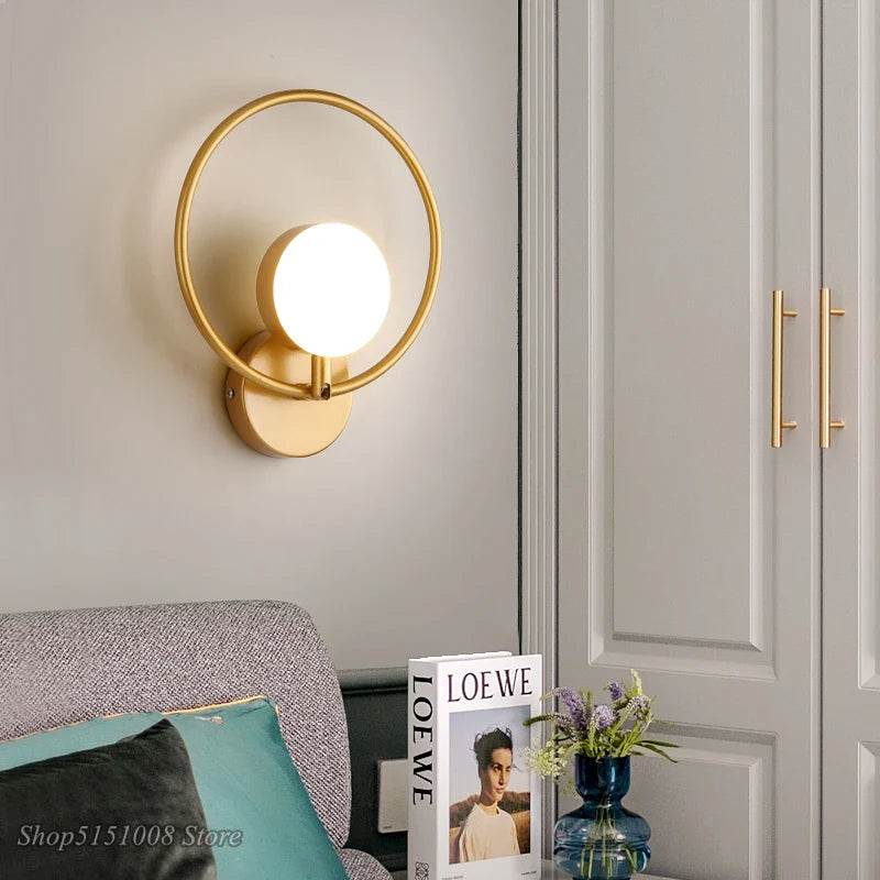 Axyaa Glass Ball LED Wall Lamp Modern Light Luxury for Living Room Bedroom