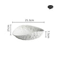 Axyaa Ceramic Oval Soup Plate - White Minimalist Dinner Plate