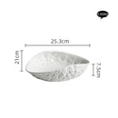 Axyaa Ceramic Oval Soup Plate - White Minimalist Dinner Plate