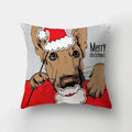 Axyaa Cartoon Dogs Feather Print Pillowcase Home Decor Sofa Seat Cushion Cover