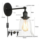 Axyaa Industrial Glass Wall Sconce Art Light for Stair, Foyer, Bedroom & Dining Room