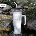 Axyaa Light Luxury Handle Cup: Insulated Straw Cup for Office, Travel, and Car