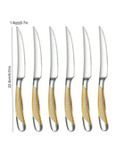 Axyaa Stainless Steel Star Drill Cutlery Set - 30pc Knife, Fork & Spoon Dining Set