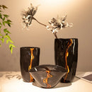 Axyaa Crack Glass Vase Flower Pot for Terrarium or Floral Arrangements